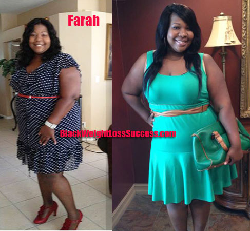 Farah lost 75 pounds