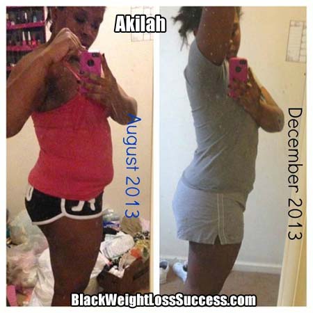 Akilah weight loss photos