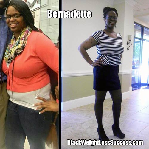 Bernadette before and after