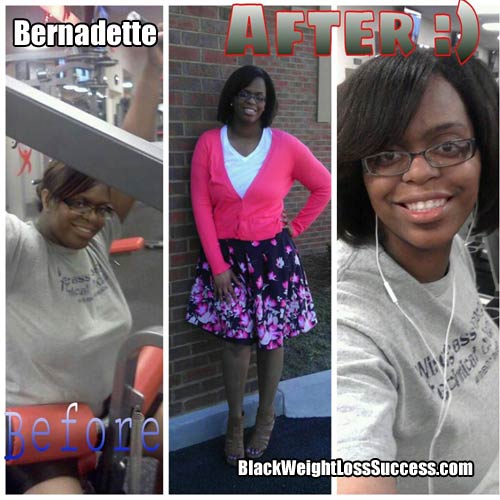 Bernadette before and after