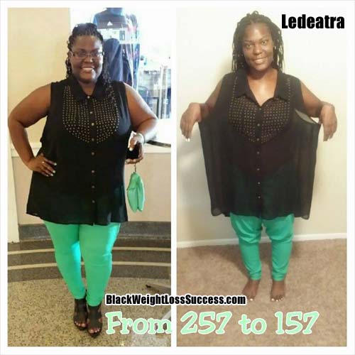 Ledeatra lost 100 pounds
