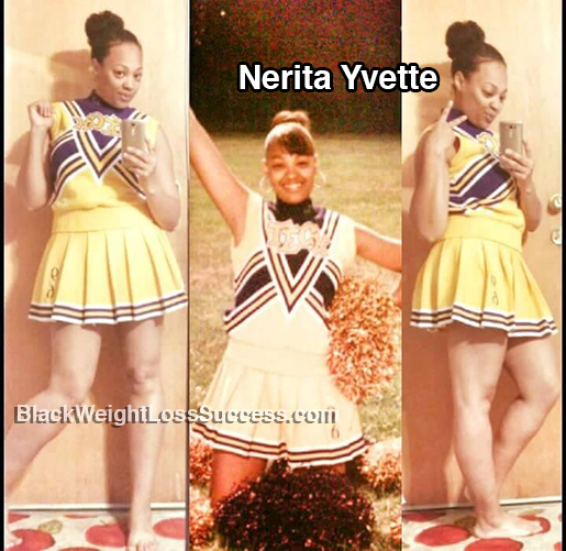 nerita fits into old cheerleader outfit
