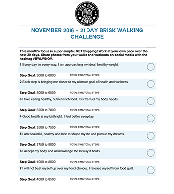 21 day brisk walking challenge