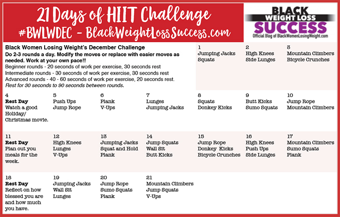 21 days of HIIT challenge