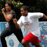 Michelle obama works out