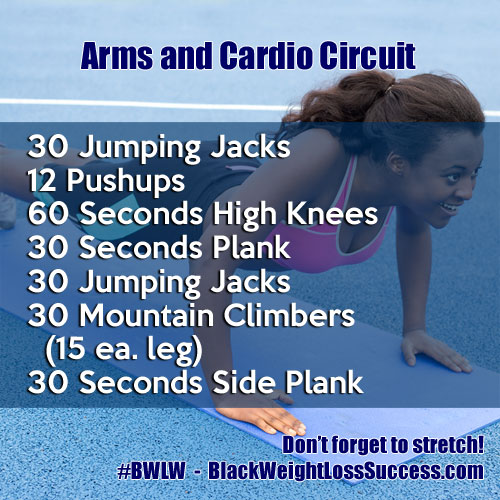 Arms and Cardio Circuit Workout | Black Weight Loss Success