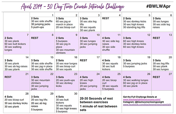 April Exercise Calendar