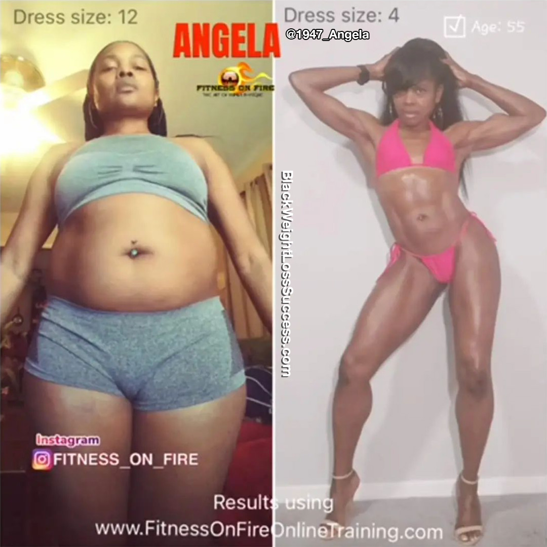 Angela before and after weight loss