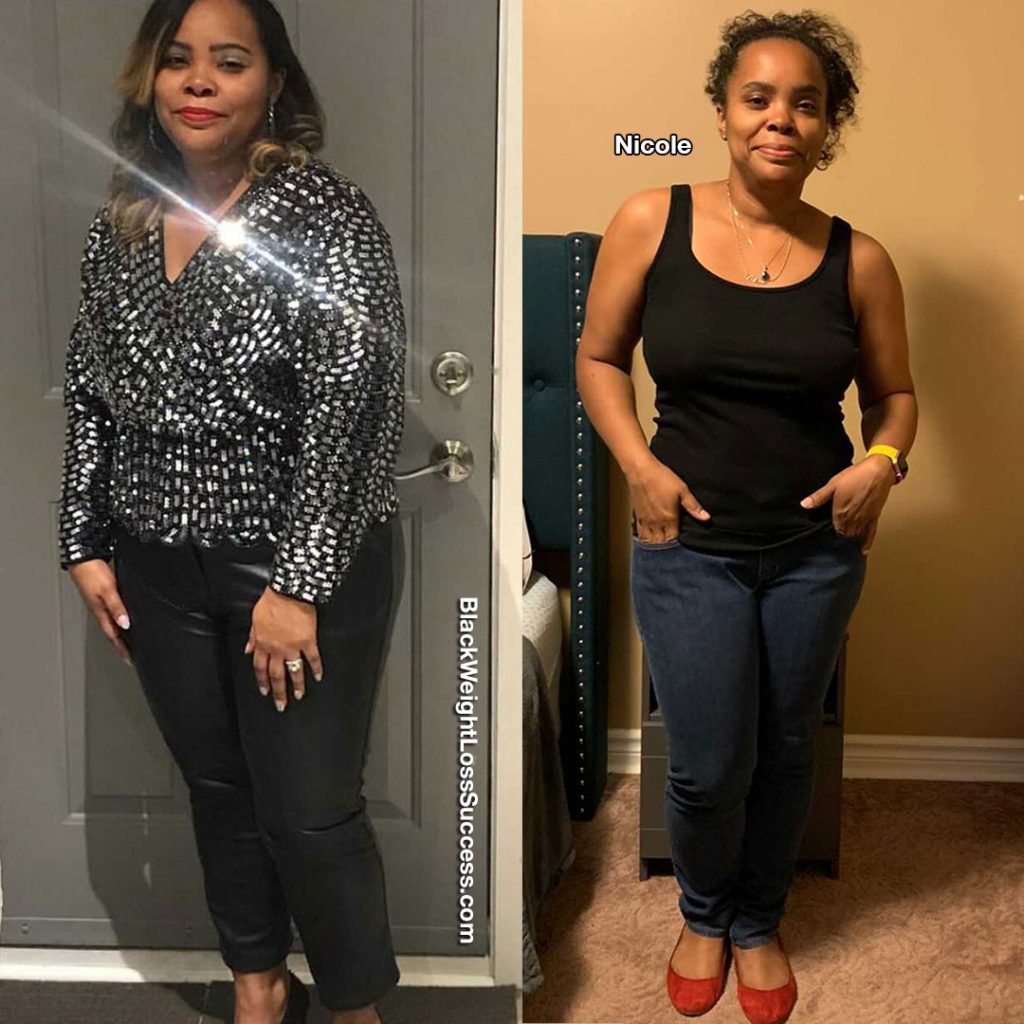 Nicole lost 50 pounds Black Weight Loss Success
