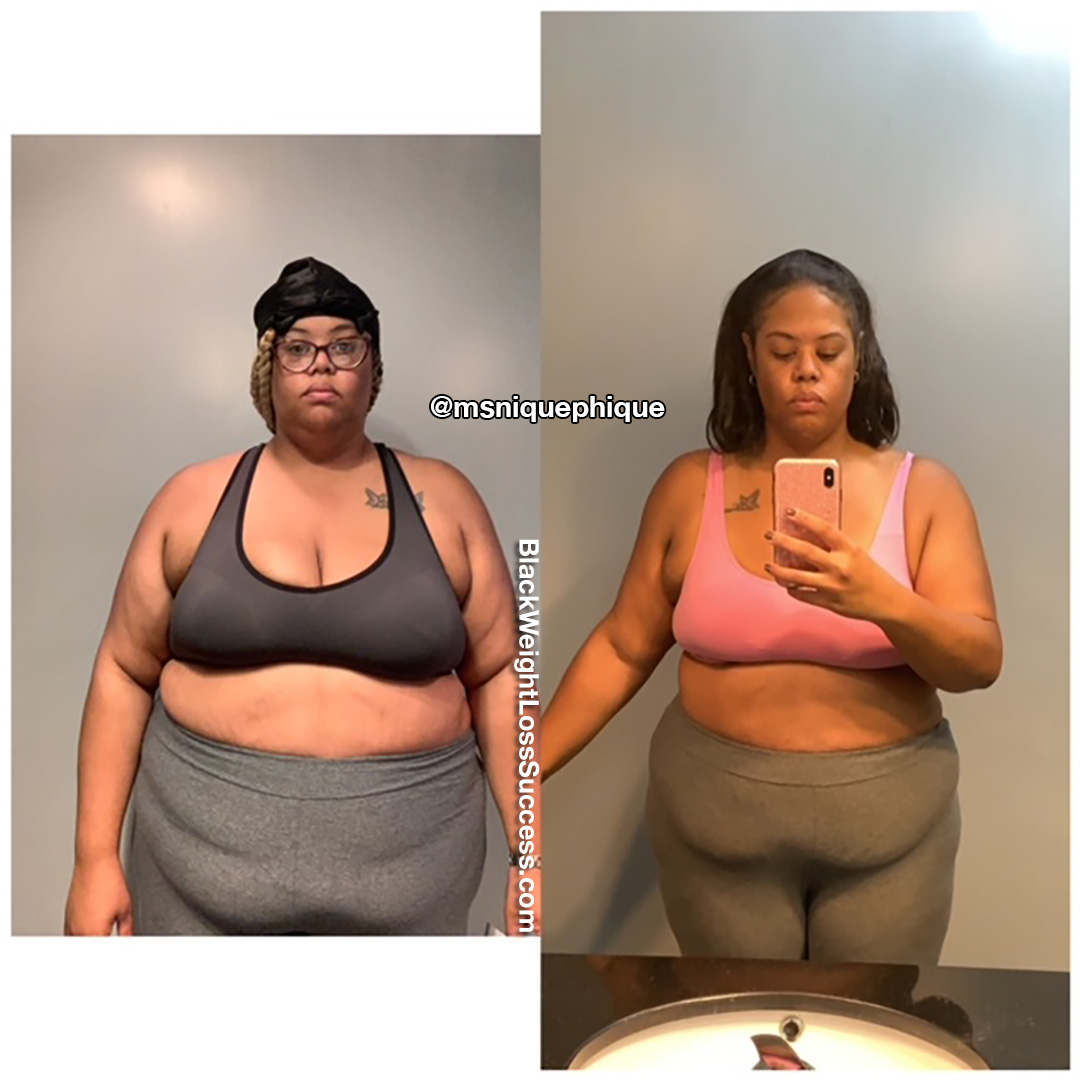 Dominique before and after