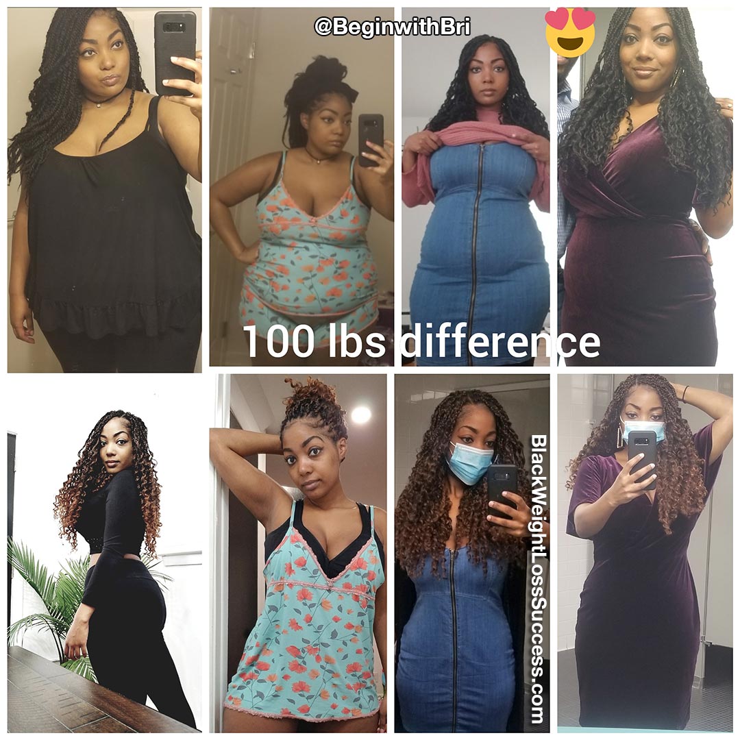 Bri lost 104 pounds | Black Weight Loss Success