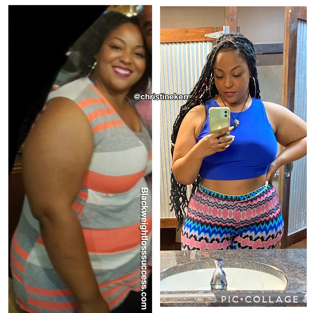 Christine lost 60 pounds | Black Weight Loss Success