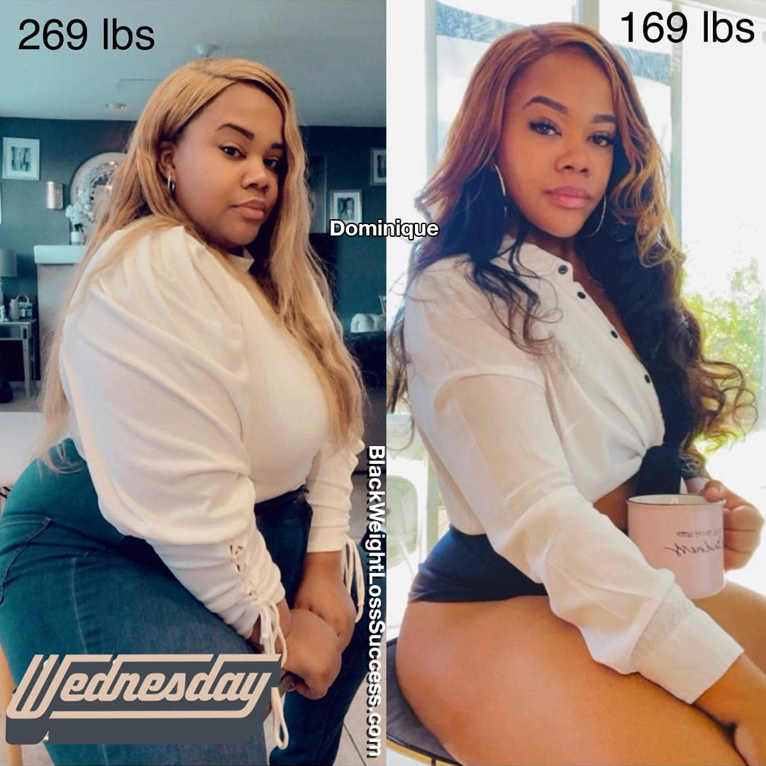 Dominique before and after weight loss
