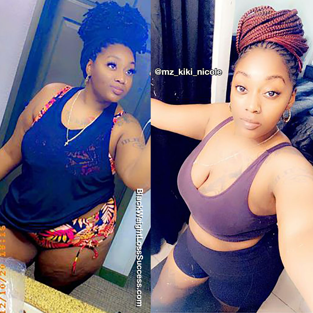 KiKi Nicole before and after weight loss
