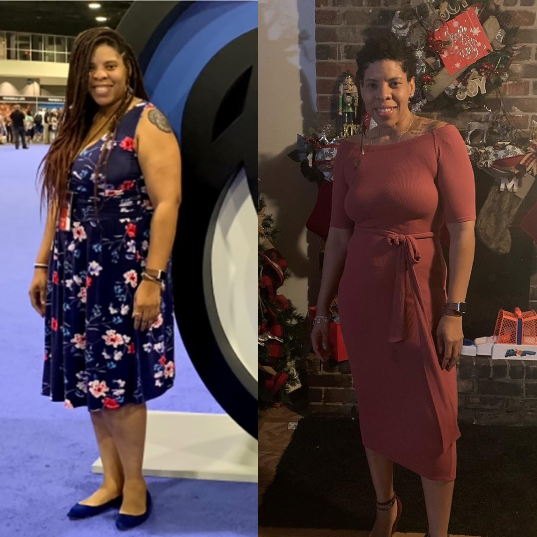Andrea before and after weight loss
