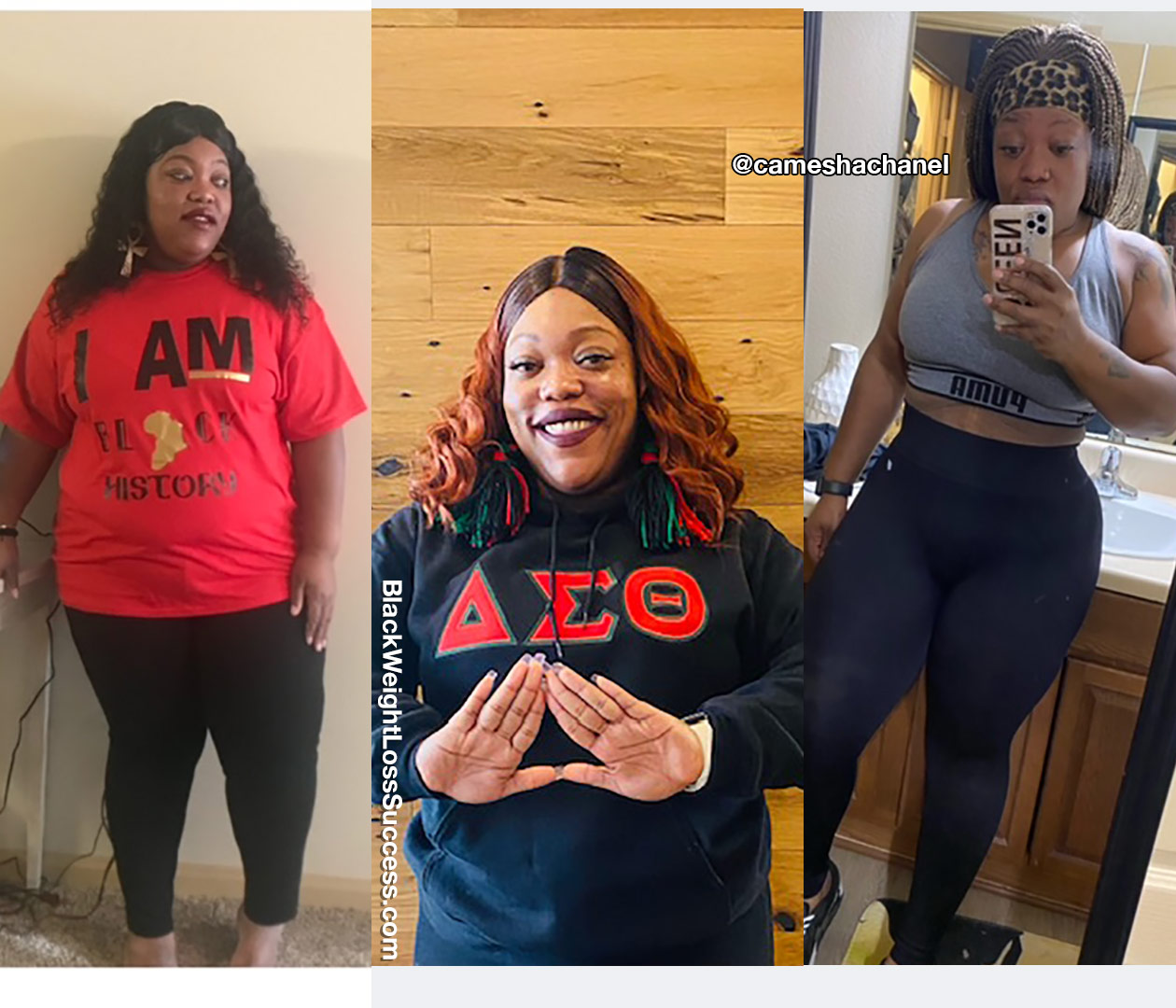 Camesha before and after weight loss