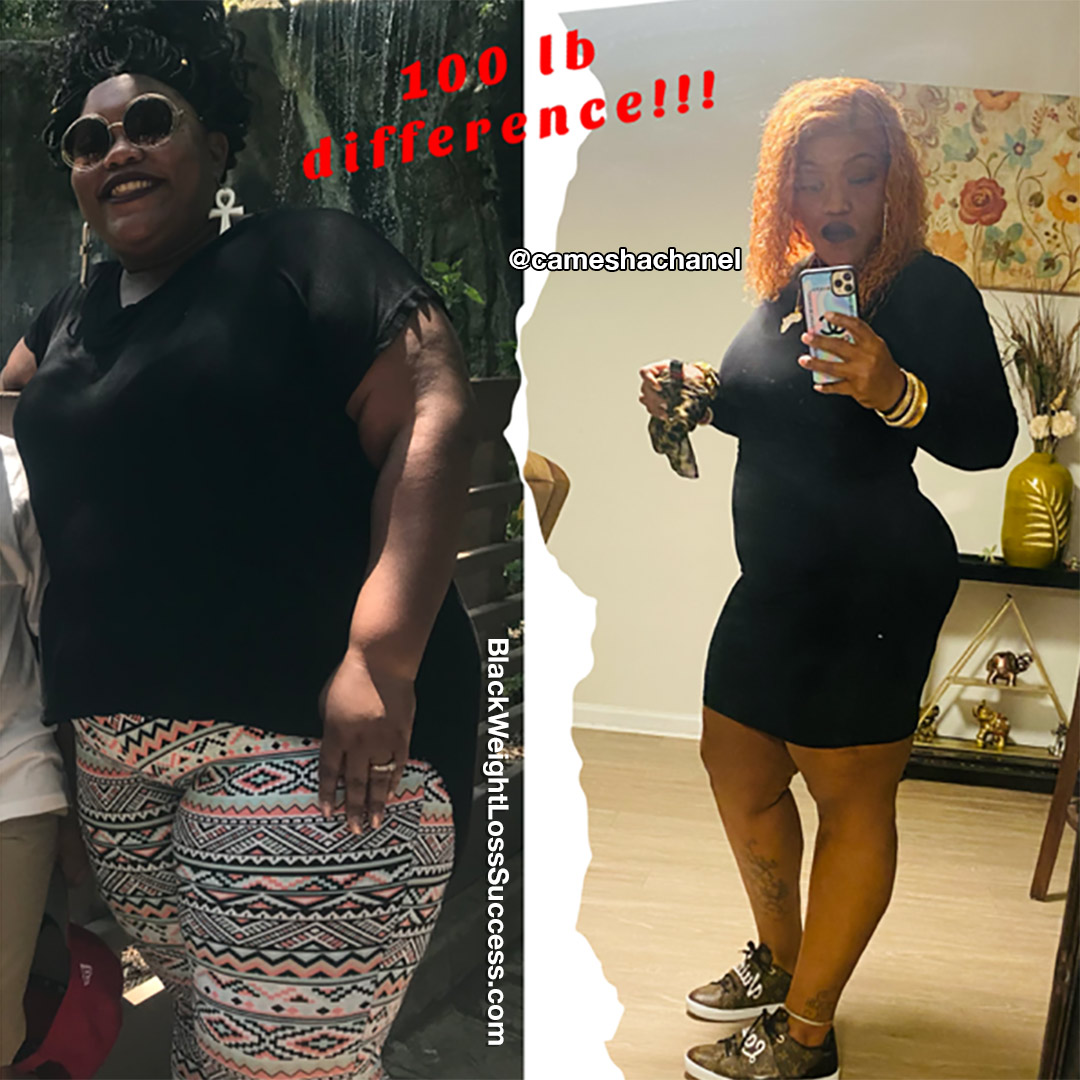 Camesha before and after weight loss