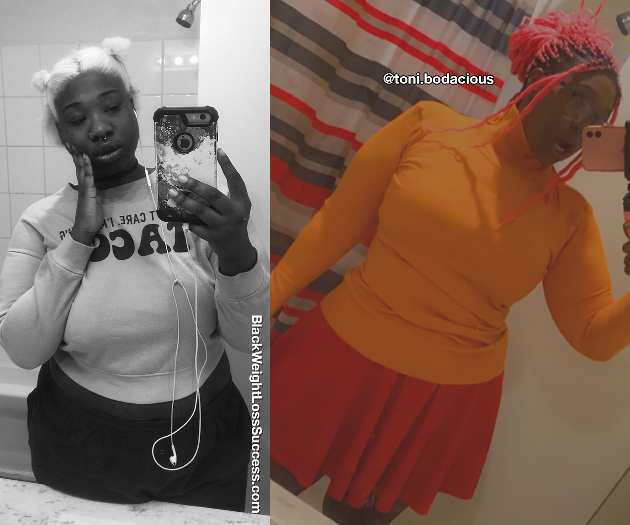 Toni before and after weight loss
