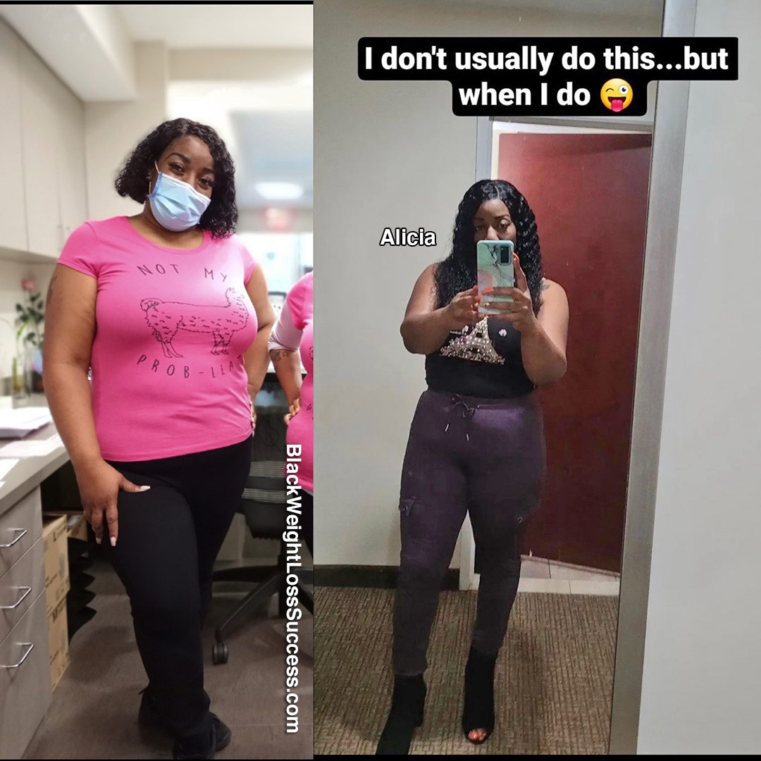 Alicia before and after weight loss