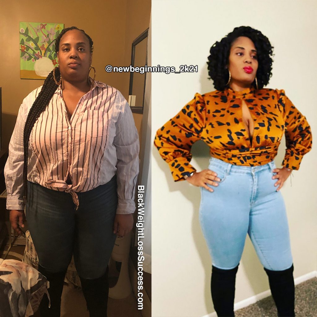 Tameka lost 88 pounds - Black Weight Loss Success