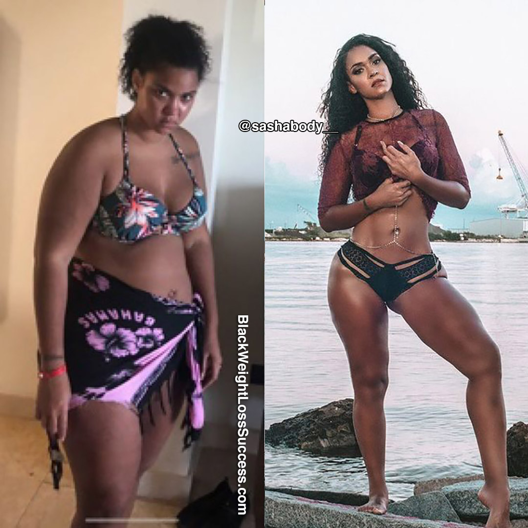 Sasha before and after weight loss