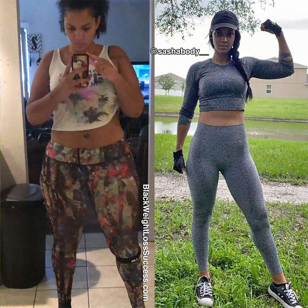 Sasha before and after weight loss