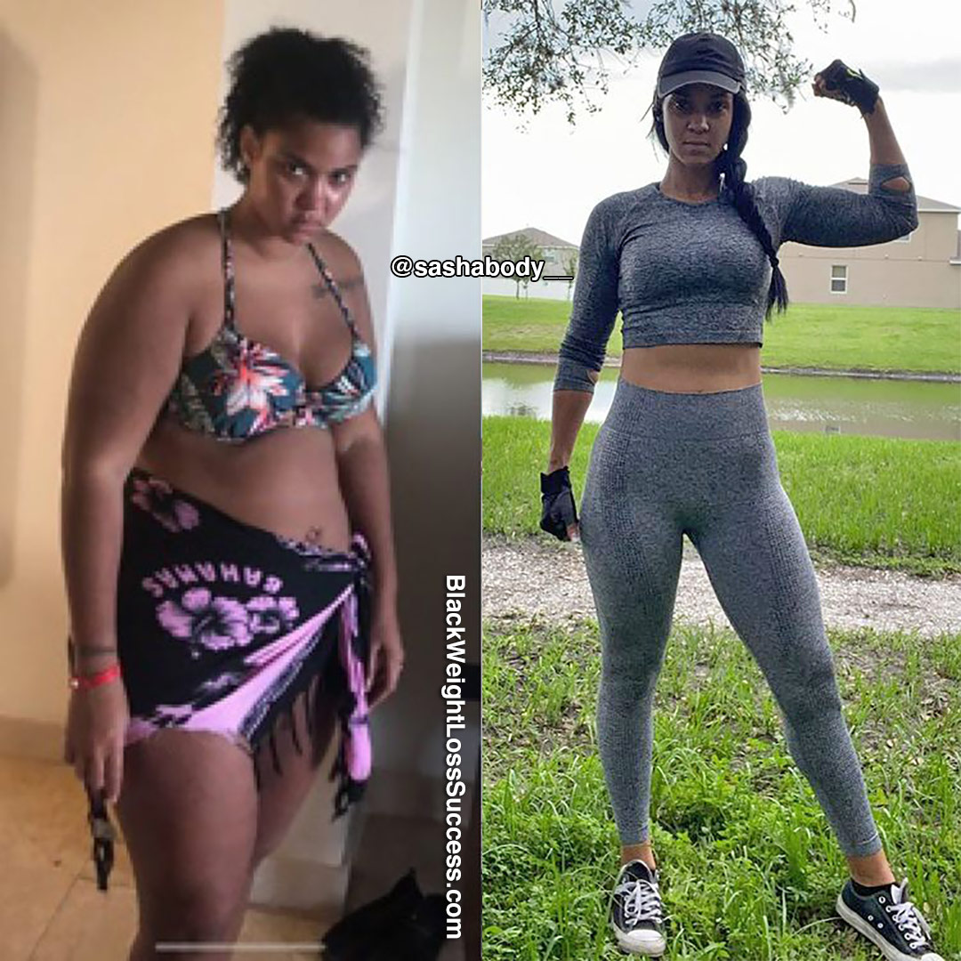 Sasha before and after weight loss