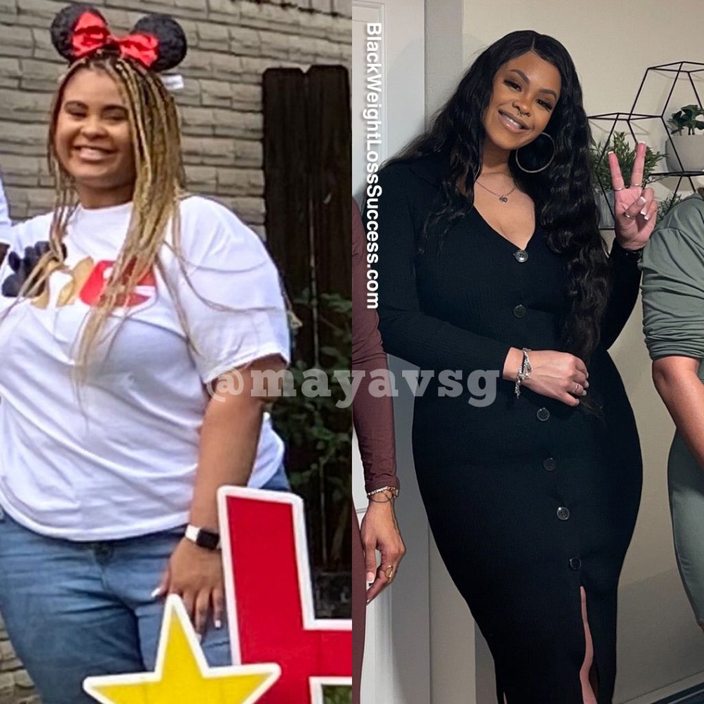 Maya lost 102 pounds Black Weight Loss Success
