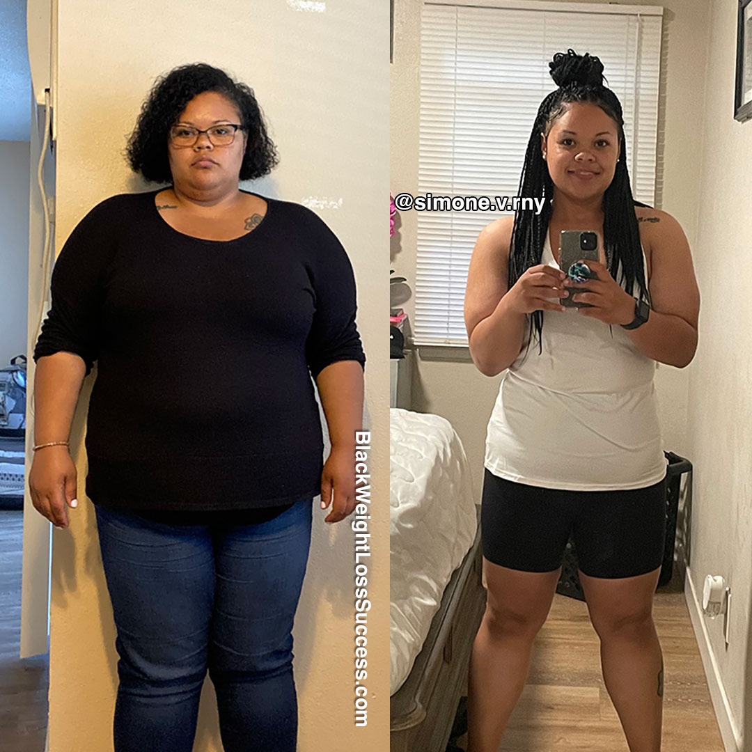 Simone before and after weight loss