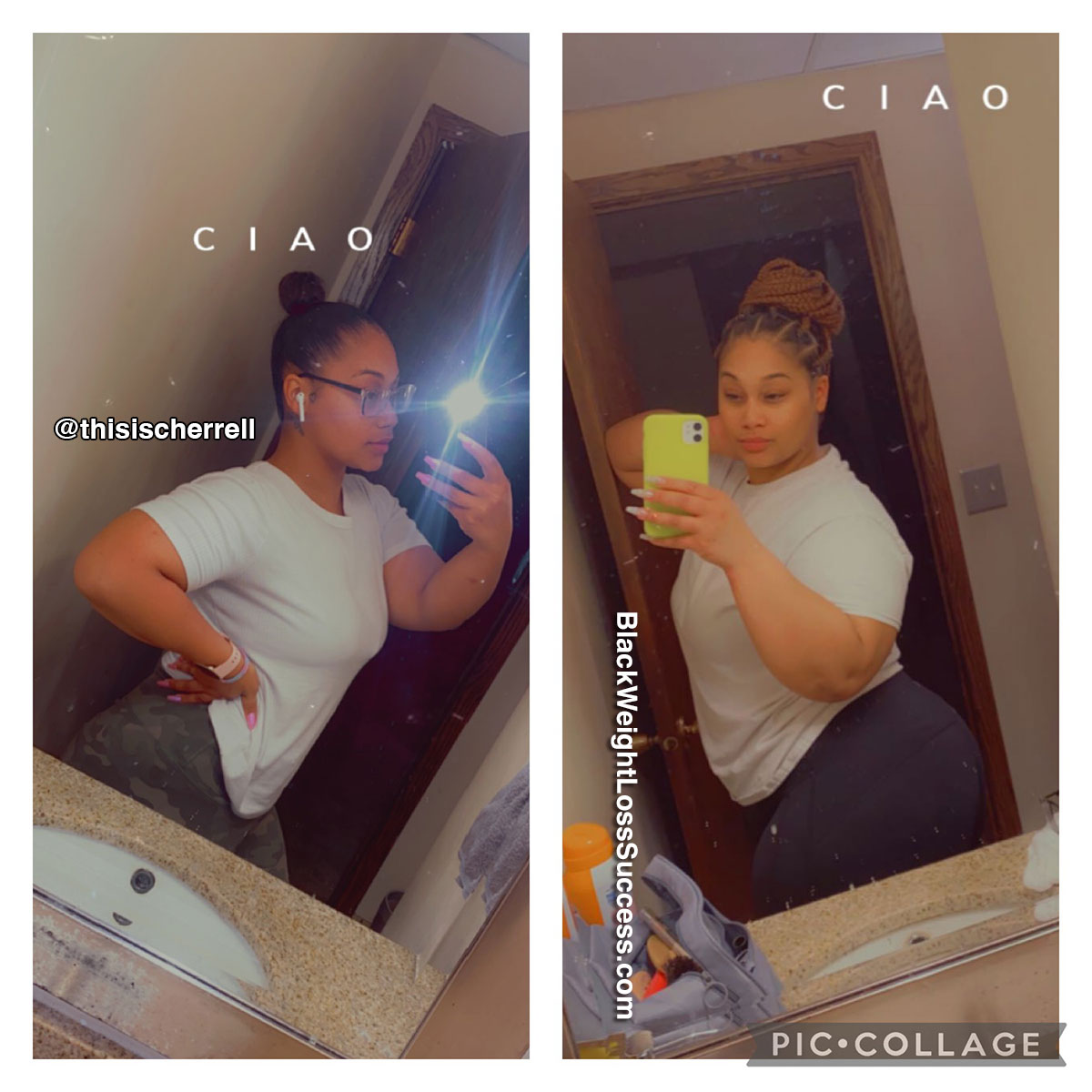 Cherrell before and after weight loss