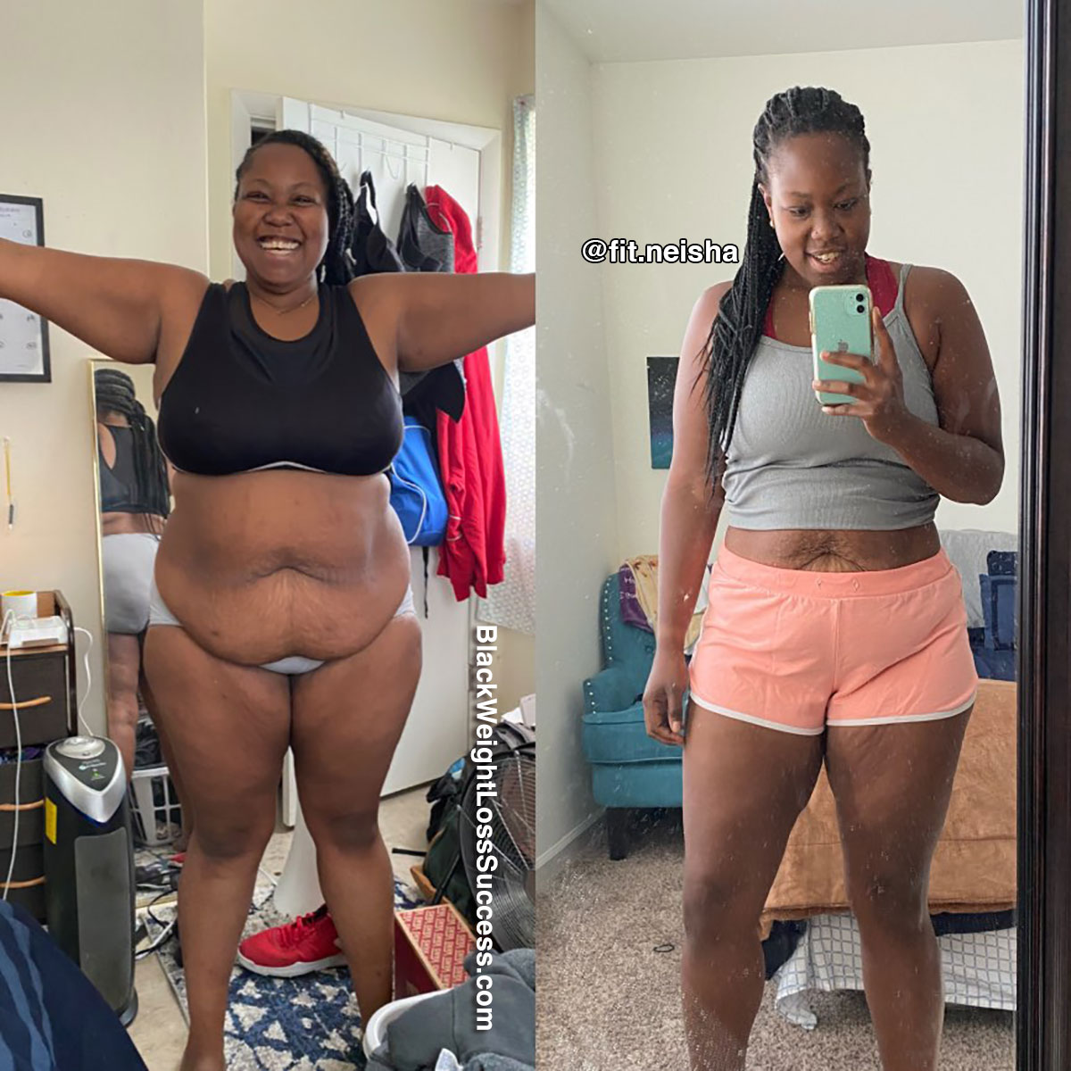 Neisha before and after weight loss