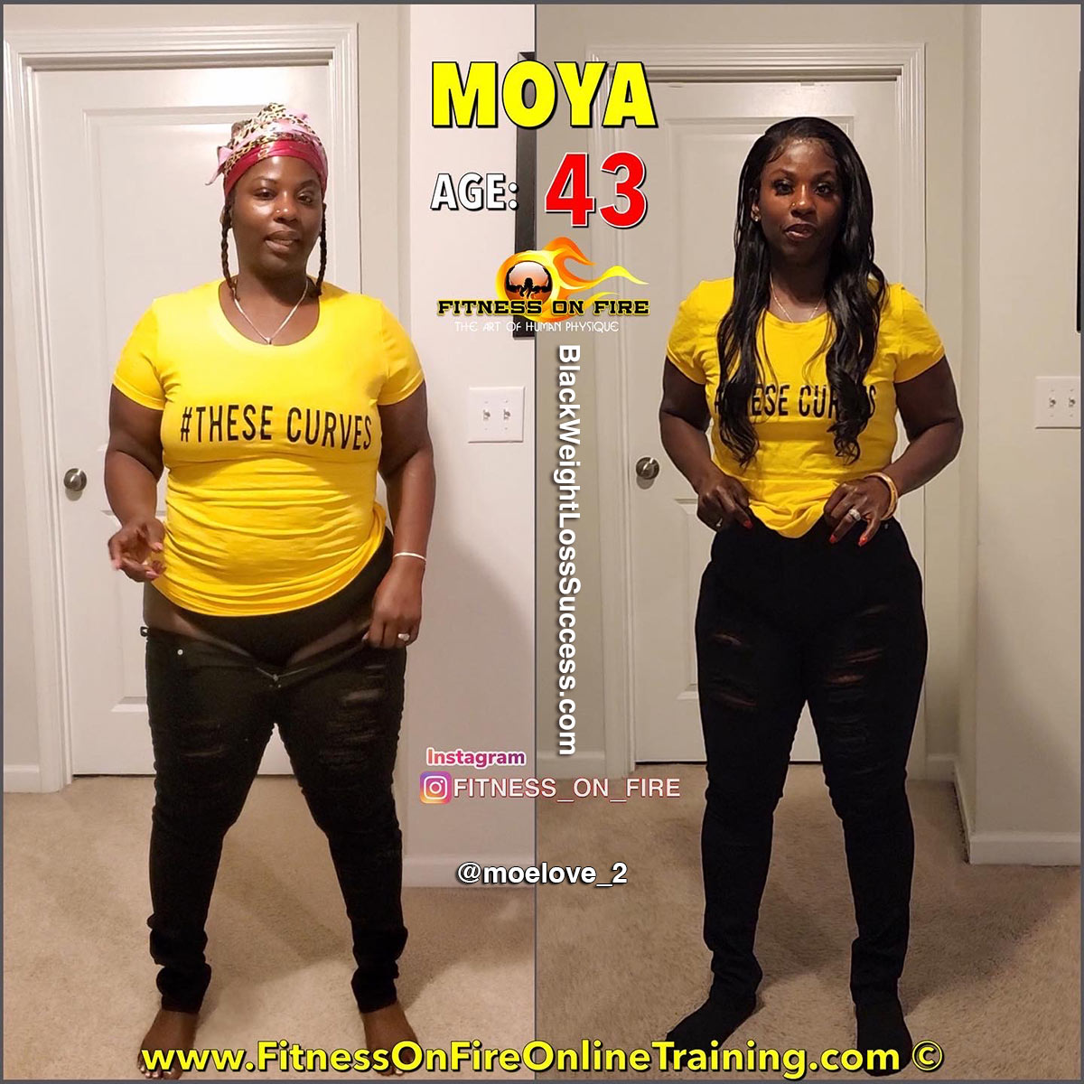 Moya before and after weight loss