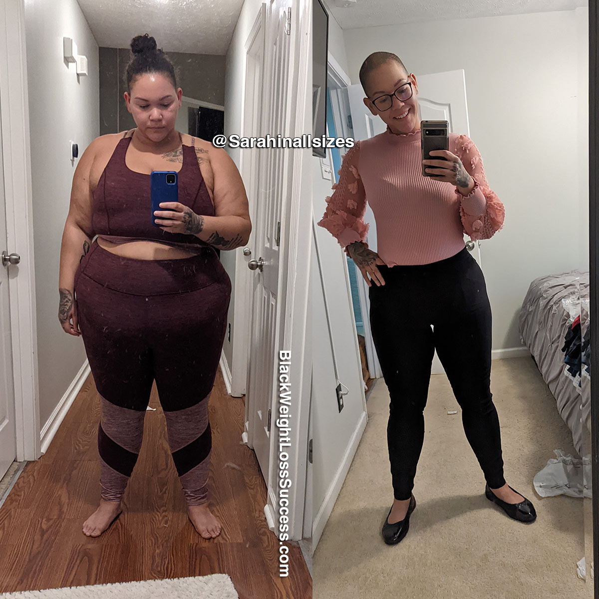 Sarah before and after weight loss