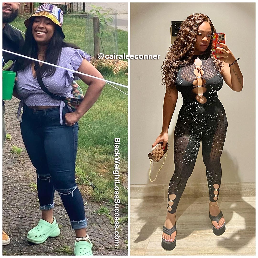 Caira lost 55 pounds