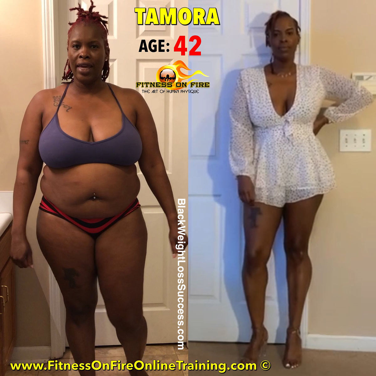 Tamora before and after