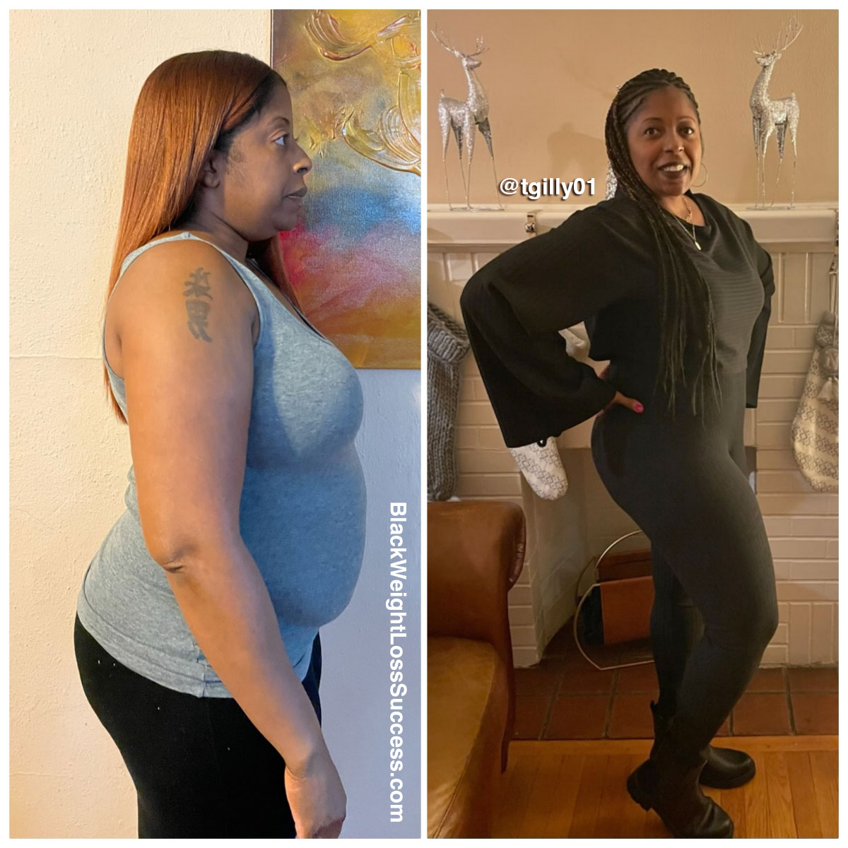 Tiana before and after weight loss