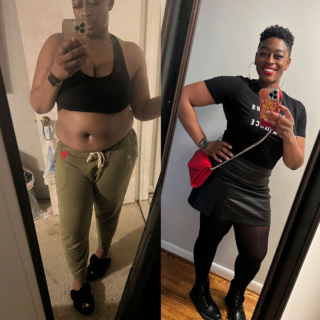 Malorie before and after weight loss