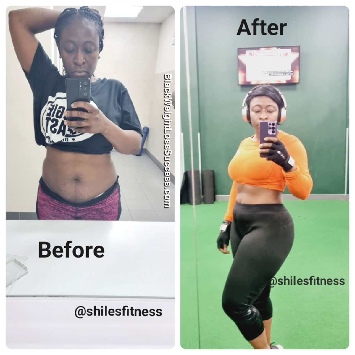 Shile before and after weight loss