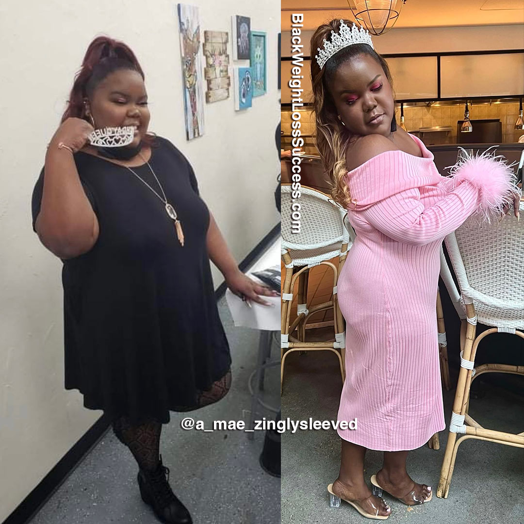 Mae before and after weight loss