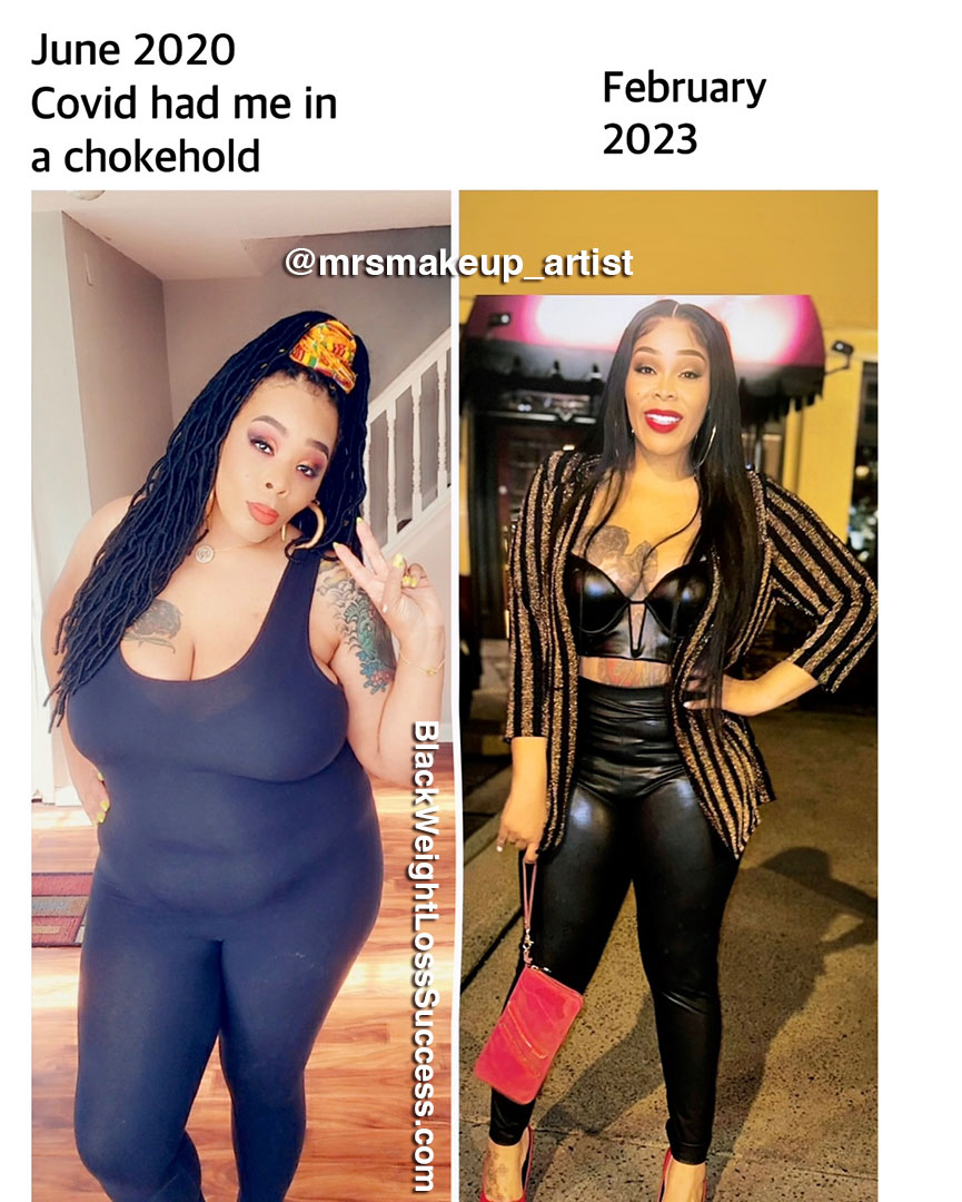 Nikia before and after losing 60 pounds