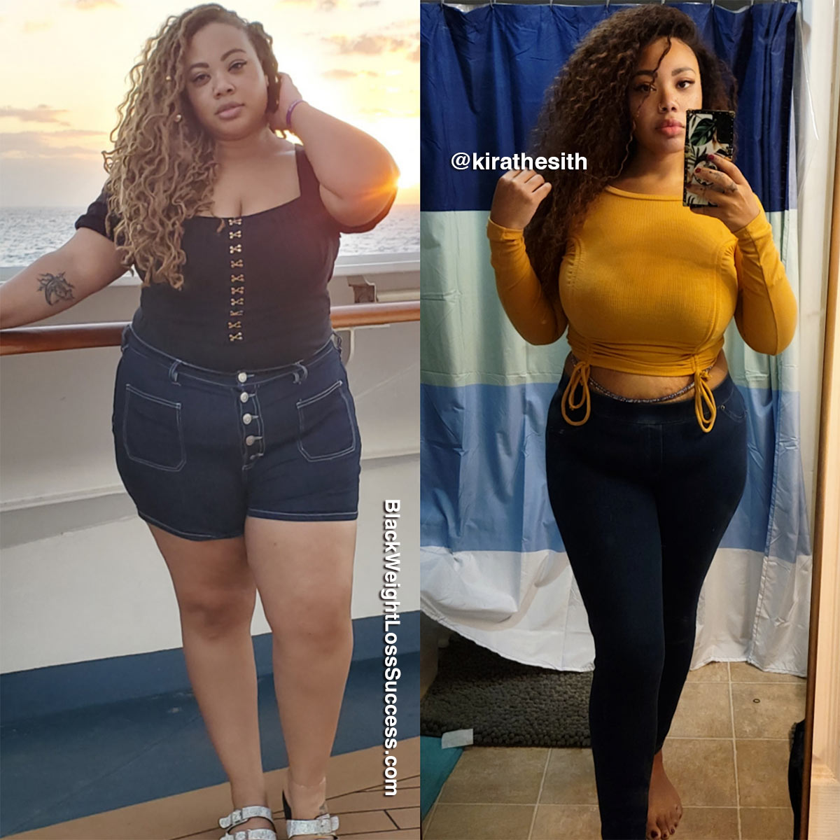 Kira lost 160 pounds  Black Weight Loss Success - KLBFit