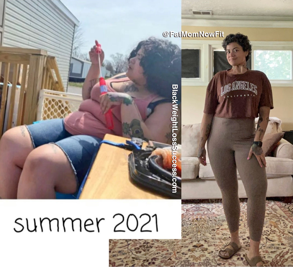 Sophia before and after losing 100 pounds