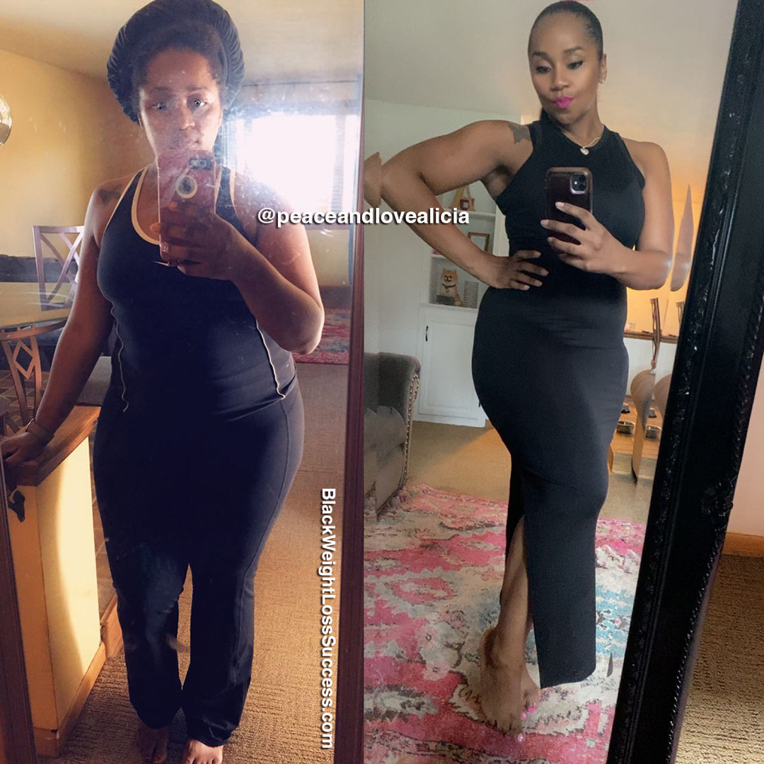 Alicia before and after weight loss