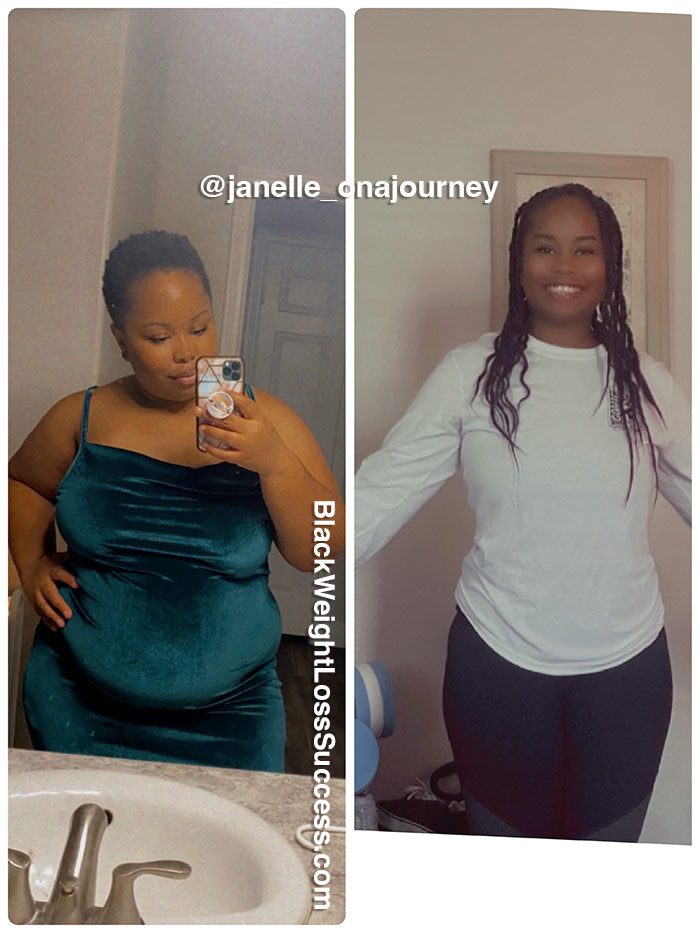 Janelle before and after losing weight