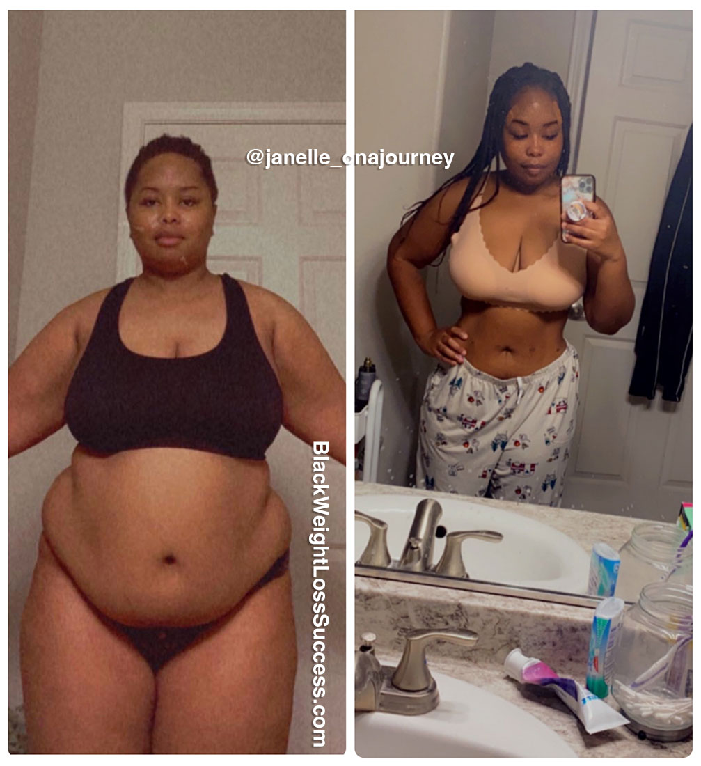 Janelle lost 77 pounds