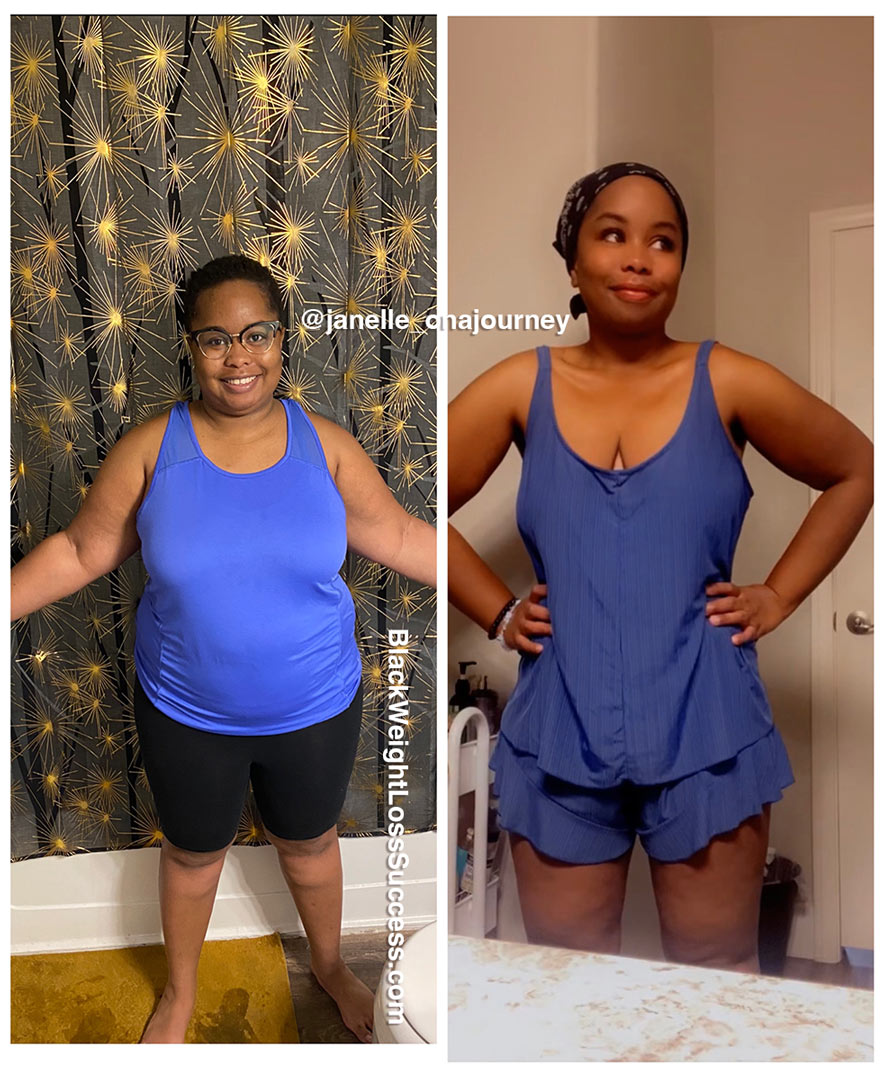 Janelle lost 77 pounds