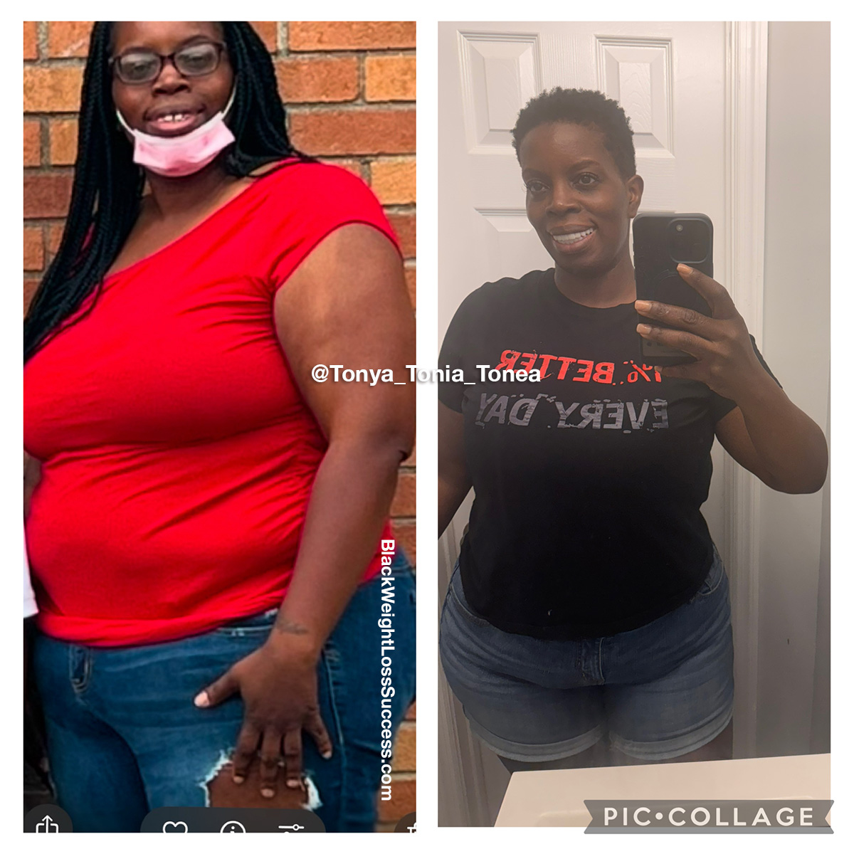 Tonya before and after weight loss